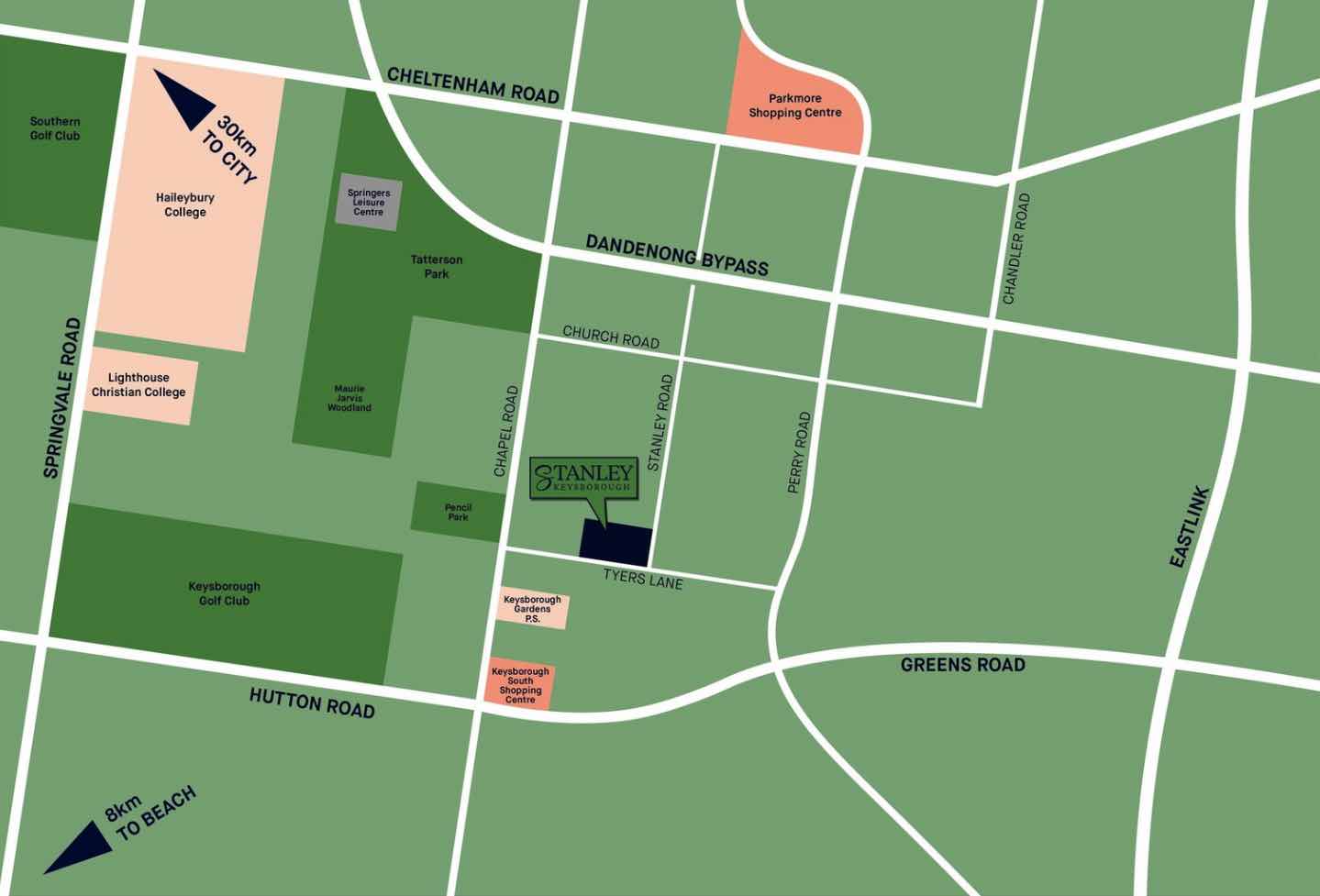 Stanley Estate - Keysborough Location map